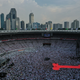 Indonesia’s incumbent presidential candidate, Joko Widodo, speaks to supporters at Gelora Bung Karno stadium in Jakarta on Saturday. His number on the ballot is “1.”